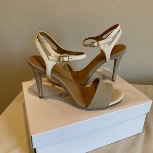NWT Calvin Klein Nadina Sandals Kid Skin - Cocoon/Soft White - Size 7M
